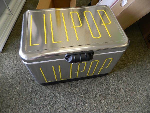 Lilipop cooler lettering. 12-Point SignWorks