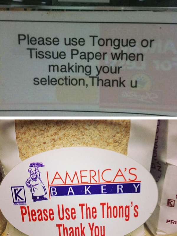 Funny sign spelling fails: tongs