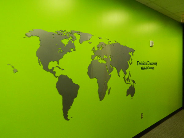 Cut acrylic signs for Deloitte in Hermitage, TN. 12-Point SignWorks