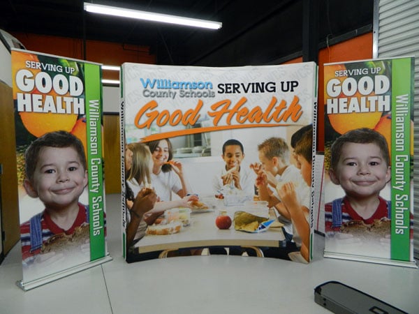 Trade show displays for Williamson County Schools Food Service Dept. 12-Point SignWorks