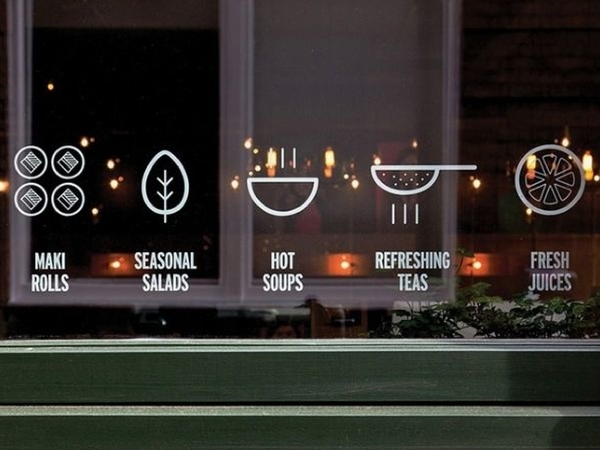 Restaurant menu windows in London