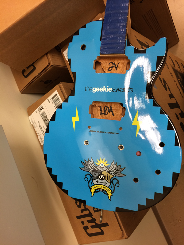 Wrapped Gibson guitar for The 2014 Geekie Awards' charity auction. 12-Point SignWorks