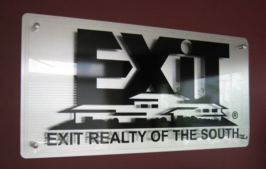 Custom office lobby sign with stand offs