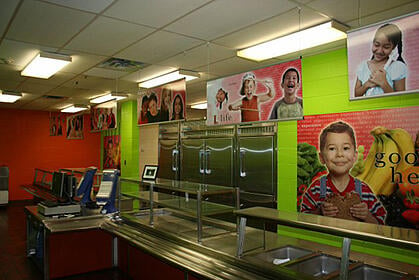 Indoor commercial signage for custom cafeteria signs