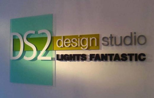 Dimensional letters and acrylic indoor office lobby sign