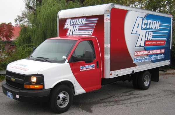 Box truck wrap fleet graphics advertising