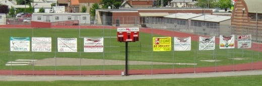 Ball field fence vinyl sponsor banners