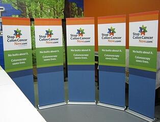 Retractable banner stands for sales displays