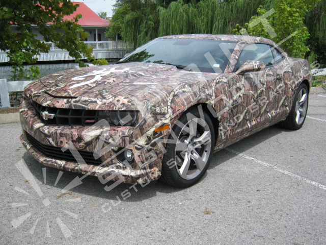 Camo Camaro car wrap Mossy Oak Infinity