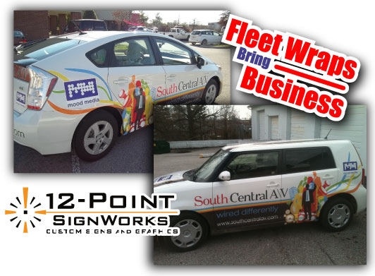 car wrap advertising with partial wrap