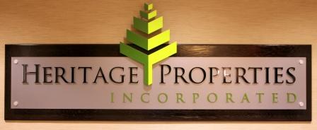 3D cast metal logo on corporate lobby sign