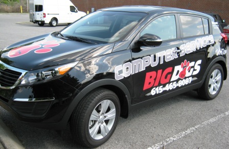 Digitally die cut graphics, car wrap, vehicle graphics, 12 point signworks