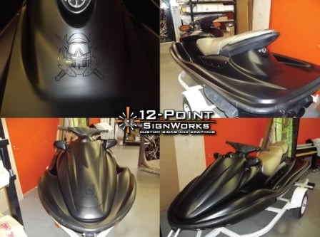 Custom jetski Wrap, custom vehicle wrap, 12 point signworks