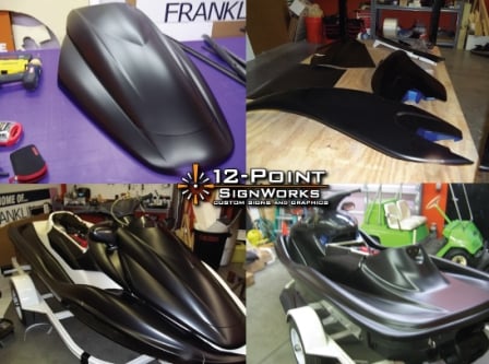 Custom jetski Wrap, custom vehicle wrap, 12 point signworks