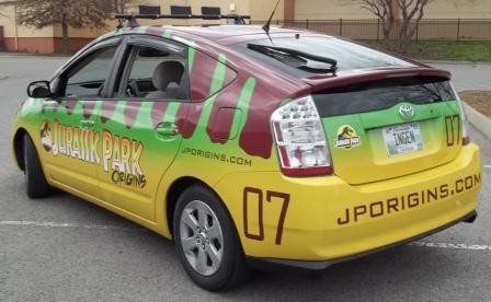 Theme Vehicle Wraps, custom vehicle wraps, jurrasic park graphics, car wrap, 12 point signworks