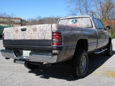 Camo wrap, custom camo wrap, mossy oak, mossy oak brush, 12 point signworks