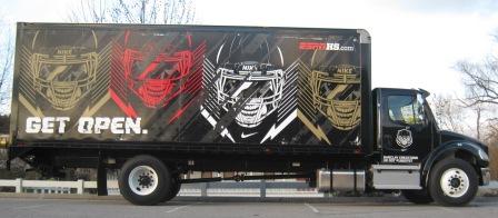 Nike Boxtruck wrap, vehicle wrap install, fleet graphics, custom car wrap, 12 point signworks