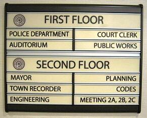 Interior public facility directory sign system