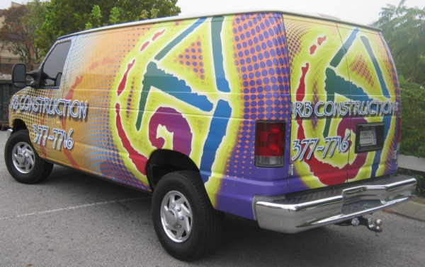 Custom vinyl van wrap design
