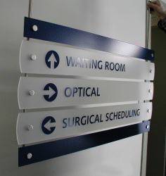 rod display system for custom wayfinding sign