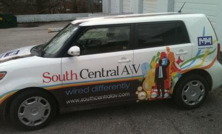 Scion xB partial wrap with die cut graphics