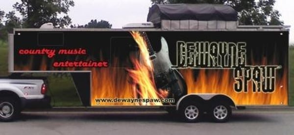 This trailer wrap is one of our favorites. Check out the flames on this awesome wrap!