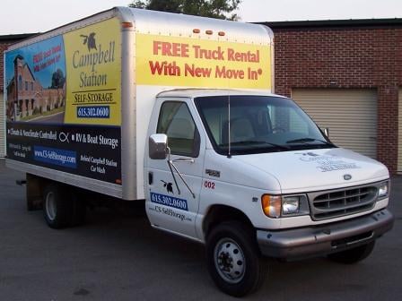 Box truck wrap graphics for advertising