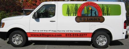Work truck partial wrap graphics