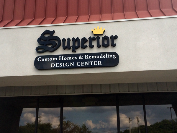 Exterior logo sign for Superior Construction