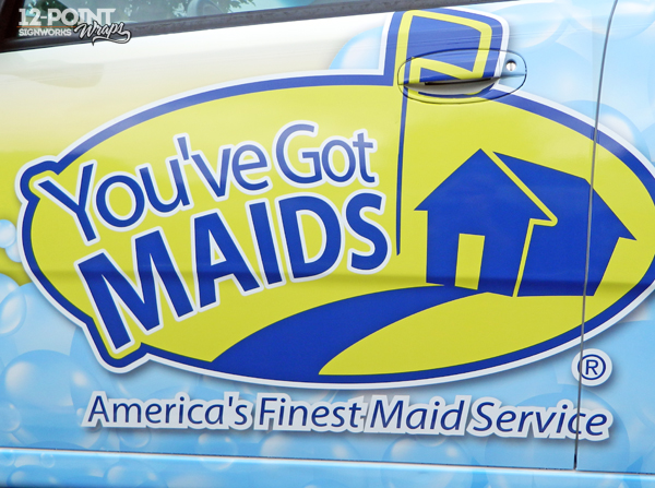 Corporate logo for You've Got MAIDS. 12-Point SignWorks