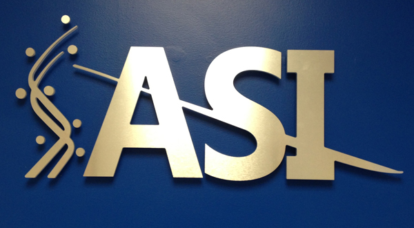 ASI brushed metal lobby sign. 12-Point SignWorks