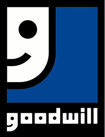 Goodwill provides happiness and it shows in its logo. 12-Point SignWorks