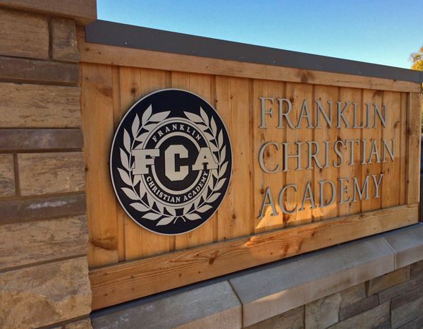 Monument sign with lettering and plaque for FCA. 12-Point SignWorks