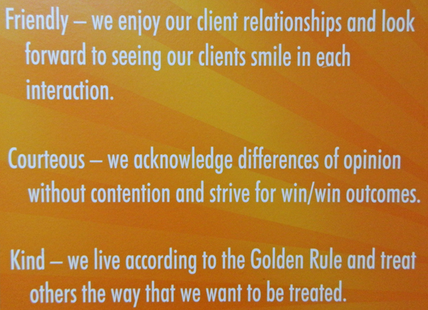 Sample of the guiding principles for 12-Point SignWorks.