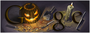 This Google Halloween doodle from 2008 was designed by Wes Craven. 12-Point SignWorks