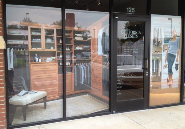 Perforated window graphics for California Closets by 12-Point SignWorks