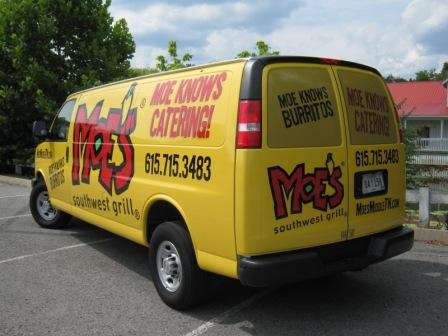 Window wrap is possible too, on any vehicle, still allowing the driver to see through the graphics.