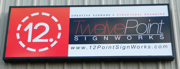 The new sign for 12-Point SignWorks at 1120 Lakeview Dr, Ste 900, Franklin, TN.