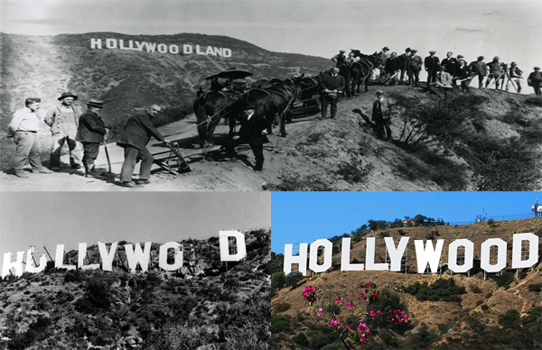 The various stages of the Hollywood Sign through the years. 12-Point SignWorks