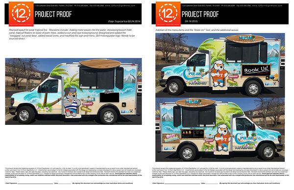 Proofs created for Polar Tropical Ice by 12-Point SignWorks in Franklin, TN.