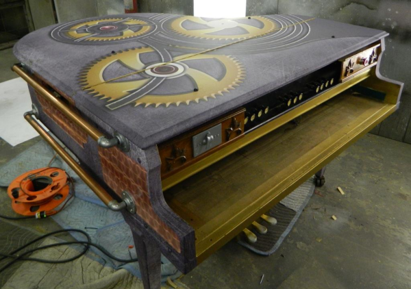 steampunk piano wrap rails side