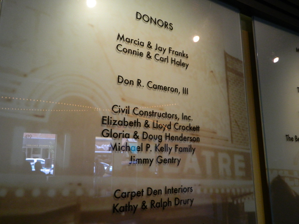 Franklin Theatre Donor Board