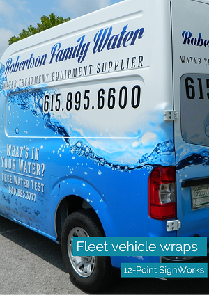 Robertson Family water fleet wrap by 12-Point SignWorks