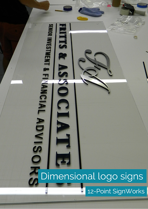 Dimensional logo sign for Fritts & Associates by 12-Point SignWorks