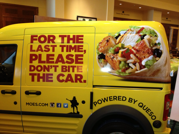 Catering van wrap for Moe's Southwest Grill by 12-Point SignWorks