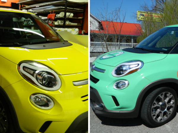 Before and after of the Fiat 500L