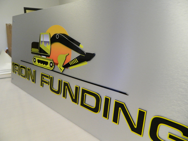Flat Panel Sign for Iron Funding. 12-Point SignWorks