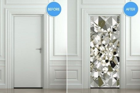 Digitally printed diamond door graphic