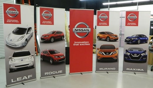 A series of retractable banners for Nissan North America. 12-Point SignWorks