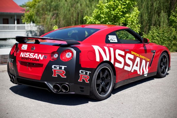 Nissan GTR pace car graphics package we created and installed for the Miami Speedway Grand Prix race. 12-Point SignWorks